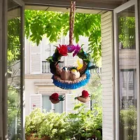 Home Deacute;cor Artificial Hanging Jute Bird Nest Chidiyan Ka Ghosla for Balcony and Garden Decorative Showpiece Pack of 2-thumb1