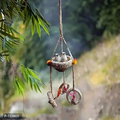 Home D&eacute;cor Artificial Hanging Jute Bird Nest Chidiyan Ka Ghosla for Balcony and Garden Decorative Showpiece-thumb0