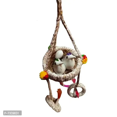 Home D&eacute;cor Artificial Hanging Jute Bird Nest Chidiyan Ka Ghosla for Balcony and Garden Decorative Showpiece-thumb4