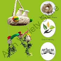 Home Deacute;cor Artificial Hanging Jute Bird Nest Chidiyan Ka Ghosla for Balcony and Garden Decorative Showpiece Pack of 2-thumb2