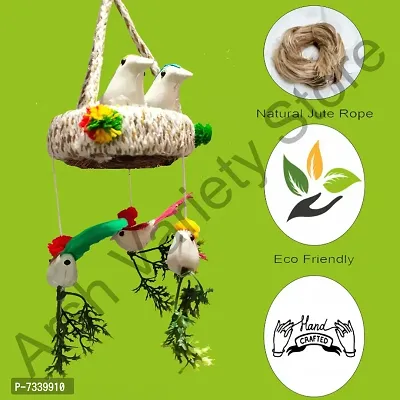 Home Deacute;cor Artificial Hanging Jute Bird Nest Chidiyan Ka Ghosla for Balcony and Garden Decorative Showpiece Pack of 2-thumb3