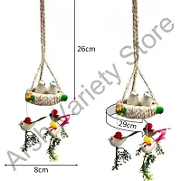 Home Deacute;cor Artificial Hanging Jute Bird Nest Chidiyan Ka Ghosla for Balcony and Garden Decorative Showpiece Pack of 2-thumb4