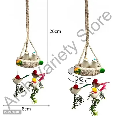 Home Deacute;cor Artificial Hanging Jute Bird Nest Chidiyan Ka Ghosla for Balcony and Garden Decorative Showpiece Pack of 2-thumb5