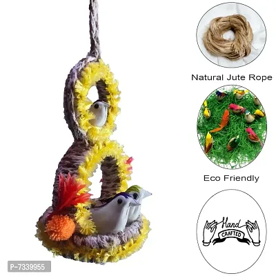 Home D&eacute;cor Artificial Hanging Jute Bird Nest Chidiyan Ka Ghosla for Balcony and Garden Decorative Showpiece Pack of 2-thumb3