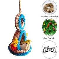 Home D&eacute;cor Artificial Hanging Jute Bird Nest Chidiyan Ka Ghosla for Balcony and Garden Decorative Showpiece Pack of 2-thumb2