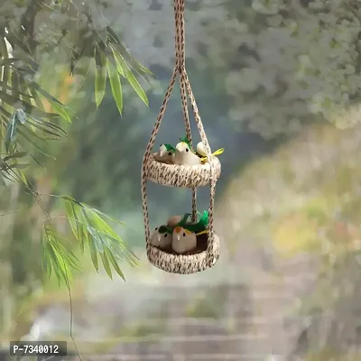 Home D&eacute;cor Artificial Hanging Jute Bird Nest Chidiyan Ka Ghosla for Balcony and Garden Decorative Showpiece