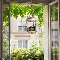 Home D&eacute;cor Artificial Hanging Jute Bird Nest Chidiyan Ka Ghosla for Balcony and Garden Decorative Showpiece-thumb1