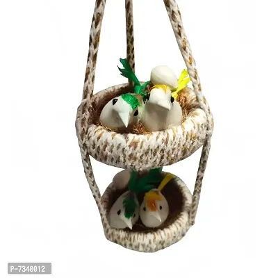 Home D&eacute;cor Artificial Hanging Jute Bird Nest Chidiyan Ka Ghosla for Balcony and Garden Decorative Showpiece-thumb4