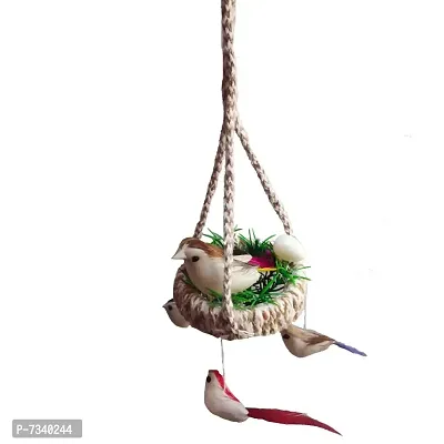 Home D&eacute;cor Artificial Hanging Jute Bird Nest Chidiyan Ka Ghosla for Balcony and Garden Decorative Showpiece Pack of 2-thumb4