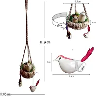 Home D&eacute;cor Artificial Hanging Jute Bird Nest Chidiyan Ka Ghosla for Balcony and Garden Decorative Showpiece Pack of 2-thumb4