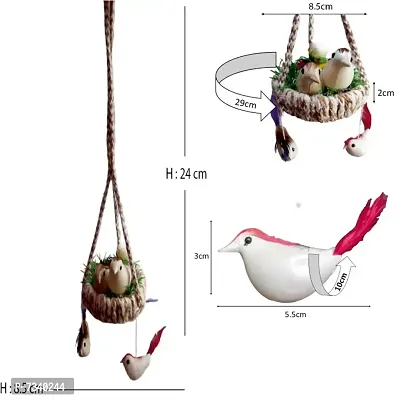 Home D&eacute;cor Artificial Hanging Jute Bird Nest Chidiyan Ka Ghosla for Balcony and Garden Decorative Showpiece Pack of 2-thumb5