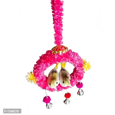 Handmade Artificial Flora Velvet Balcony Hanging Birds Nest for Home Decor for Hall Patio Garden Combo Pink-thumb4