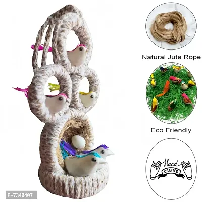 Home D&eacute;cor Artificial Hanging Jute Bird Nest Chidiyan Ka Ghosla for Balcony and Garden Decorative Showpiece-thumb3