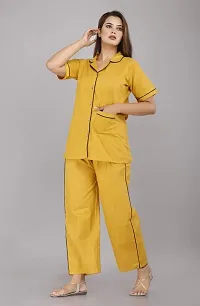 PRAYAN Women's Cotton Solid Night Suit Set of Shirt  Pyjama-thumb2