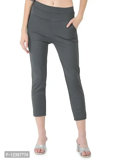 Classic Cotton Blend Stretchable Lycra Formal Jegging Pant-thumb0