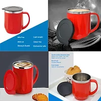 Stylish Tea Cup|Milk|Coffee Mug With Lids 200Ml (2Pc)-thumb2