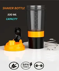 Trendy Shaker Bottle With Blend Spring 500 Ml With 1 Small Jar  Cup Joined (2Pcs)-thumb2