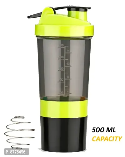 Trendy Shaker Bottle With Blend Spring 500 Ml With 1 Small Jar  Cup Joined (1Pcs)