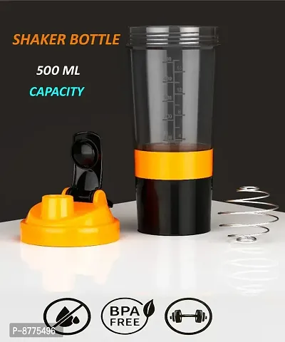 Trendy Shaker Bottle With Blend Spring 500 Ml With 1 Small Jar  Cup Joined (1Pcs)-thumb3