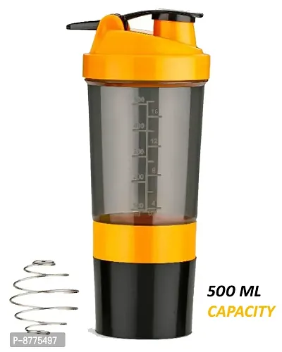 Trendy Shaker Bottle With Blend Spring 500 Ml With Tiny Jar  Cup Joined (1Pcs)-thumb0