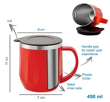 Stylish Coffee,Tea Cup,Milk Mug With Air Tight Lid 200Ml (1Pc)-thumb1