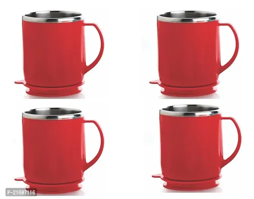 Stylish Tea Cup|Milk|Coffee Mug With Lids 200Ml (4Pc)