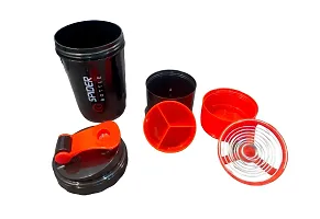 Stylish Spider Protein Gym Shaker Bottle For Gym And Multi Purpose 500ml (Red,2Pcs)-thumb2