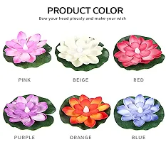 Smiling Cart Multi Color Floating Lotus Flower Shape Tea Light Diya Candles for Diwali Gift Pack of 6 Pc-thumb3