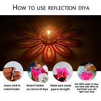 2 In 1 Water Sensors And Oil Sensor Reflection Led Diyas Candle With Water Sensing Technology E-Diya Set Of 6-thumb1