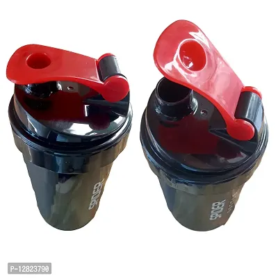 Stylish Spider Protein Gym Shaker Bottle For Gym And Multi Purpose 500ml (Red,2Pcs)-thumb0