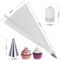 Classic 12 Pcs Cake Decorator Set With Frosting Piping Bag Along Steel Nozzles (Silver)-thumb1