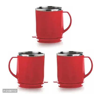 Stylish Tea Cup|Milk|Coffee Mug With Lids 200Ml (3Pc)-thumb0