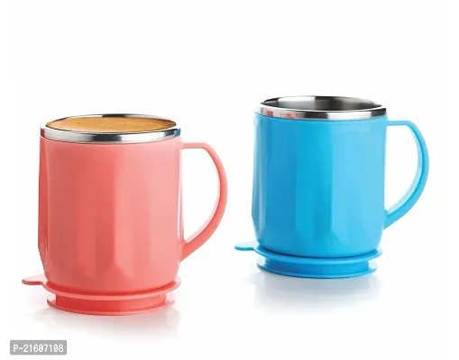 Stylish Tea Cup|Milk|Coffee Mug With Lids 200Ml (2Pc)-thumb0