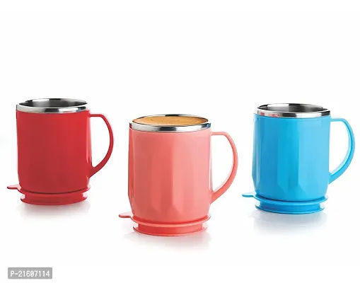 Stylish Coffee|Tea|Milk Mug With Lids 200Ml (3Pc)