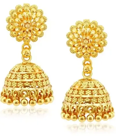 American Diamond Gold Plated Jhumki Earrings