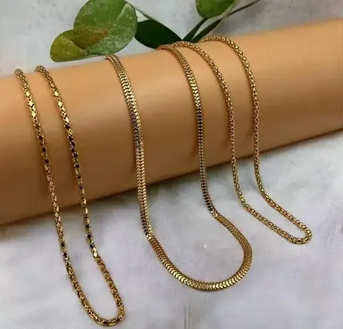 24 kt plated chain combo of 3 pcs