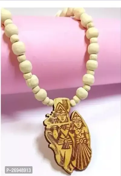 Classic Original Radha Krishna Locket With Pure Tulsi Kanthi Mala-thumb0