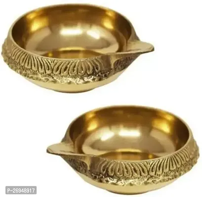 Classic Brass Kuber Diya Spacial For Diwali Pack Of 2-thumb0