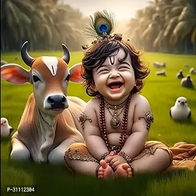 Adorable little baby Krishna beautiful Hd poster Fine Art Print 18 inch X 12 inch rolled-thumb0