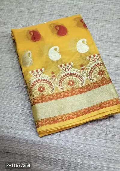 Classic Cotton Silk Woven Saree with Blouse piece-thumb0