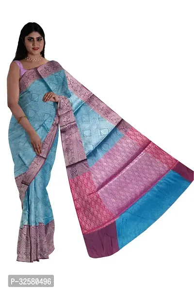 Beautiful Cotton Saree With Blouse Piece For Women-thumb2