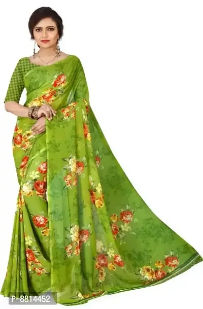 Trendy Georgette Saree with Blouse Piece for Women-thumb0