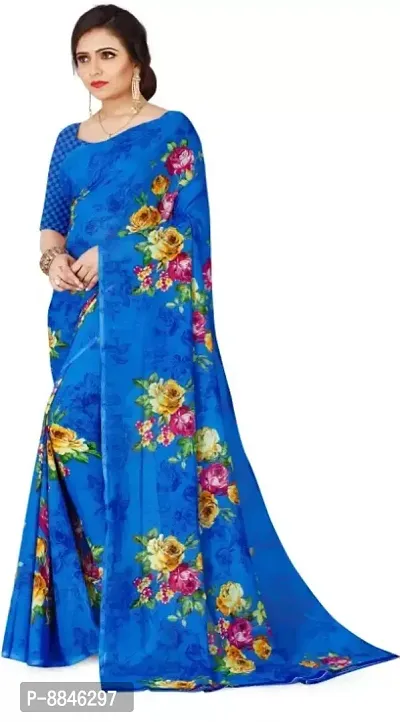 Trendy Georgette Saree with Blouse Piece for Women-thumb4