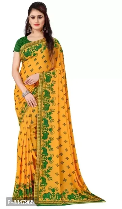 Trendy Georgette Saree with Blouse Piece for Women