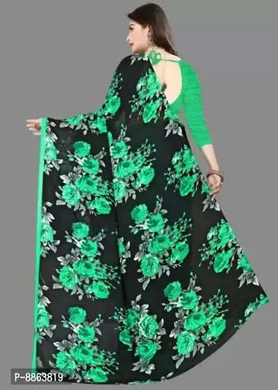 Trendy Georgette Saree with Blouse Piece for Women-thumb2