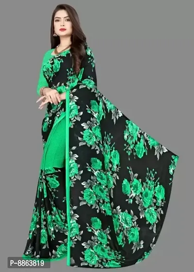 Trendy Georgette Saree with Blouse Piece for Women-thumb3