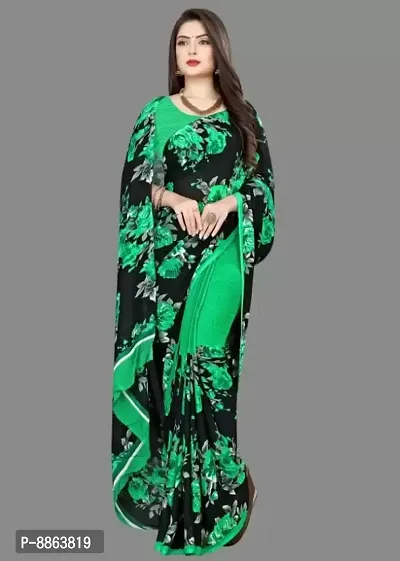 Trendy Georgette Saree with Blouse Piece for Women-thumb5