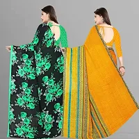 Daily Wear georgette Saree with unstitched Blouse Piece Combo-thumb1