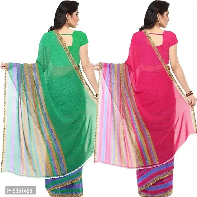 Daily Wear georgette Saree with unstitched Blouse Piece Combo-thumb4