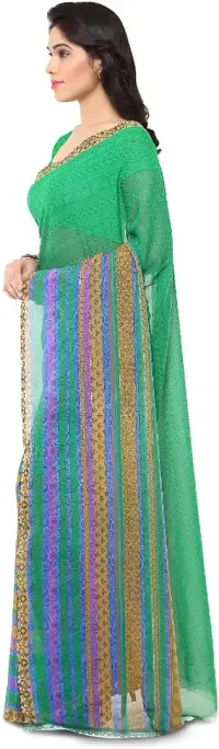 Daily Wear georgette Saree with unstitched Blouse Piece-thumb1